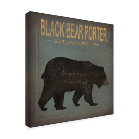 Trademark Fine Art Ryan Fowler 'Black Bear Porter' Canvas Art, 14x14 WAP06308-C1414GG